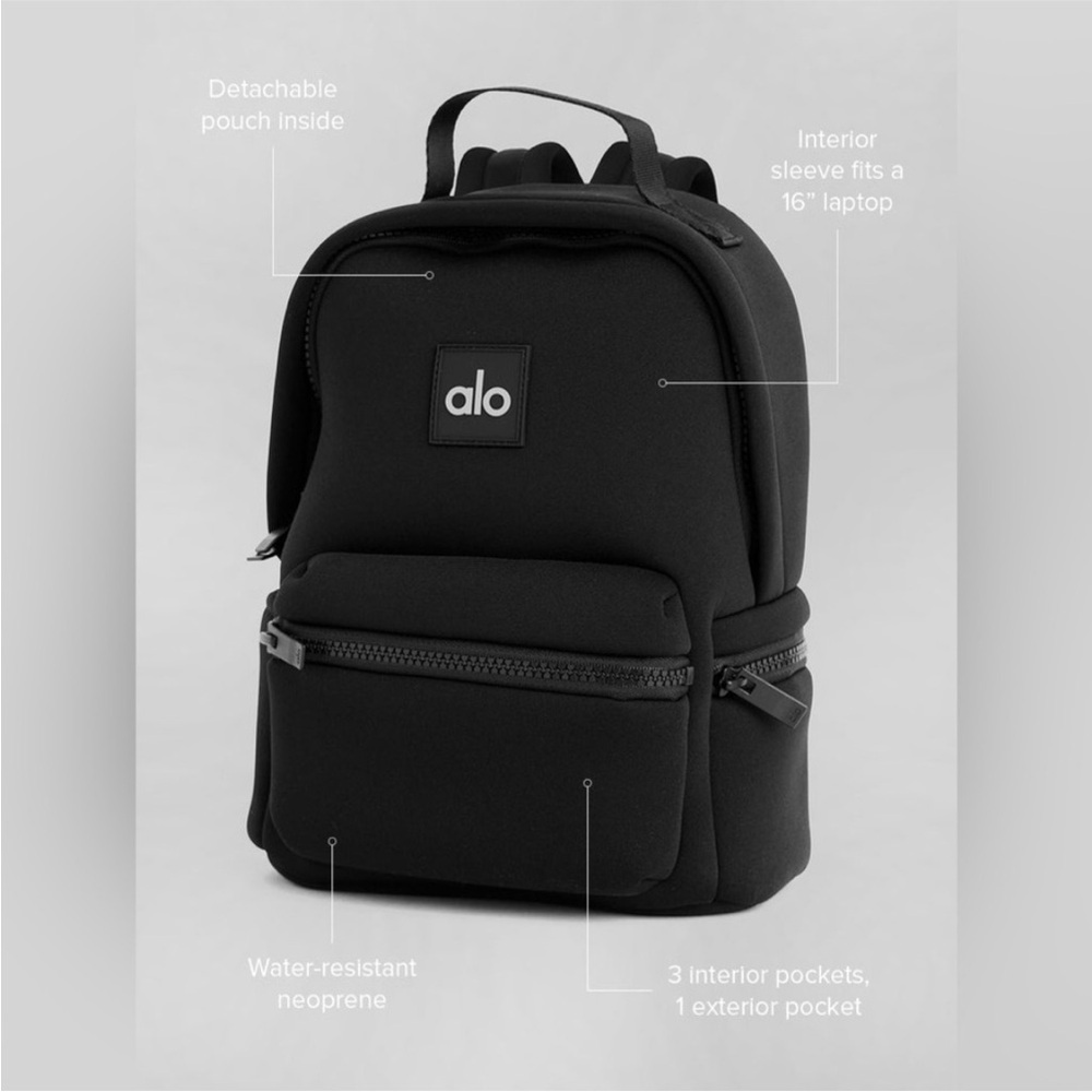 Alo Yoga Stow Backpack Black NWT - Picture 8 of 9